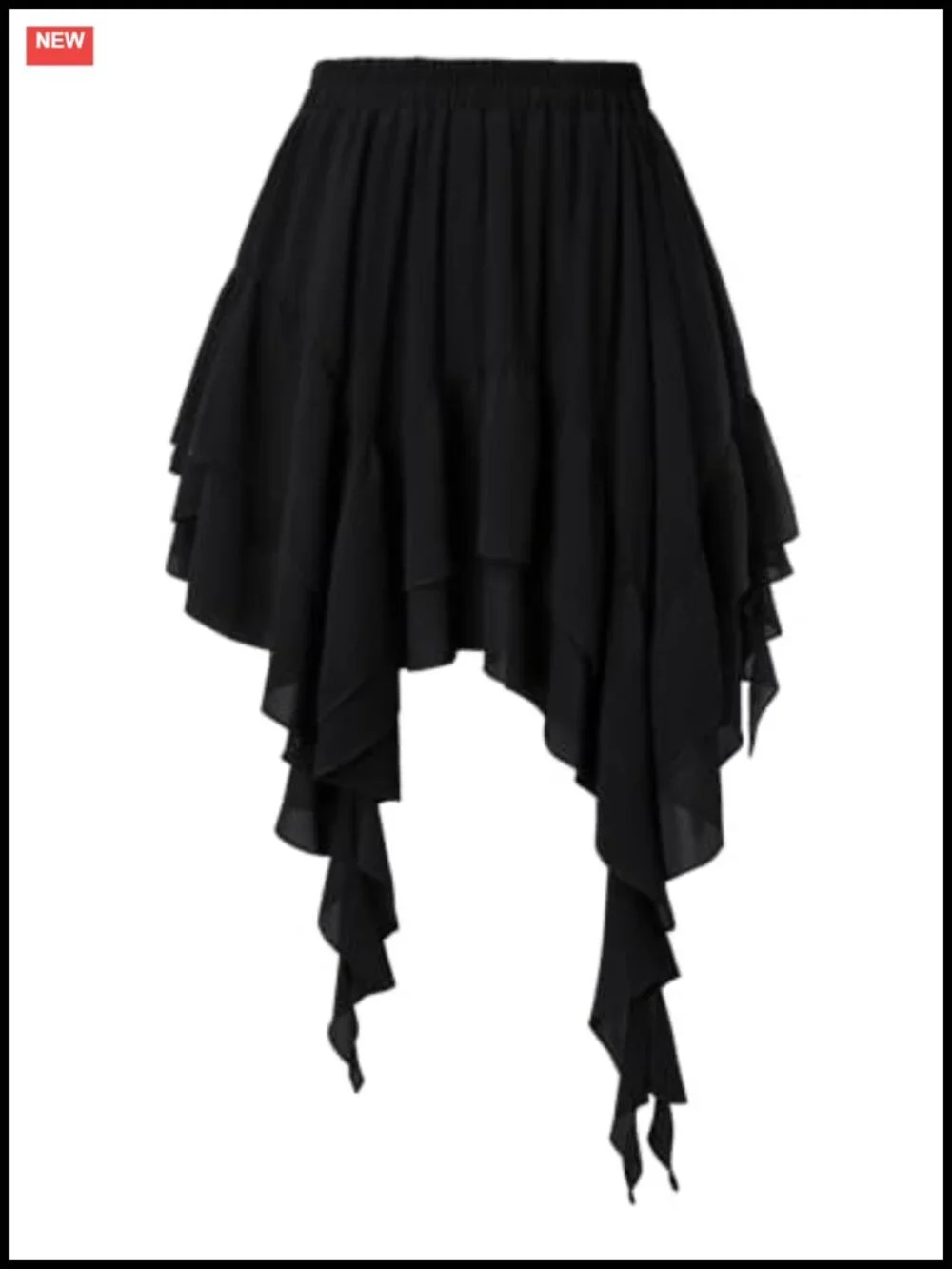 Women's Tiered Ruffle Skort with Built-in Shorts, High Waist Elastic,